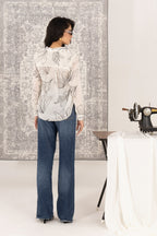 Gathered Shirt Embroidered