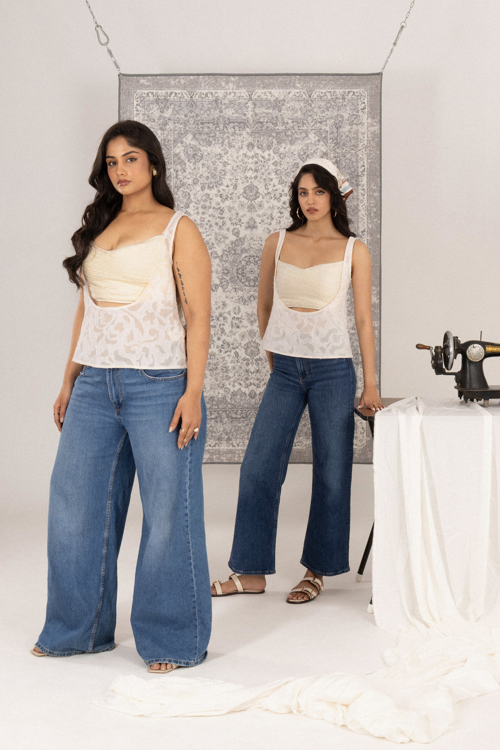 Scoop Top & Pleated Bustier