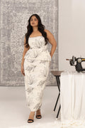 Embroidered Apron Peplum Dress