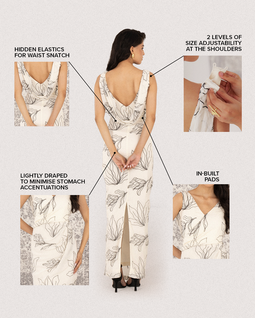 Cowl Dress Embroidered