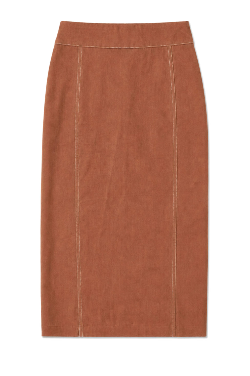 Double Placket Midi Skirt