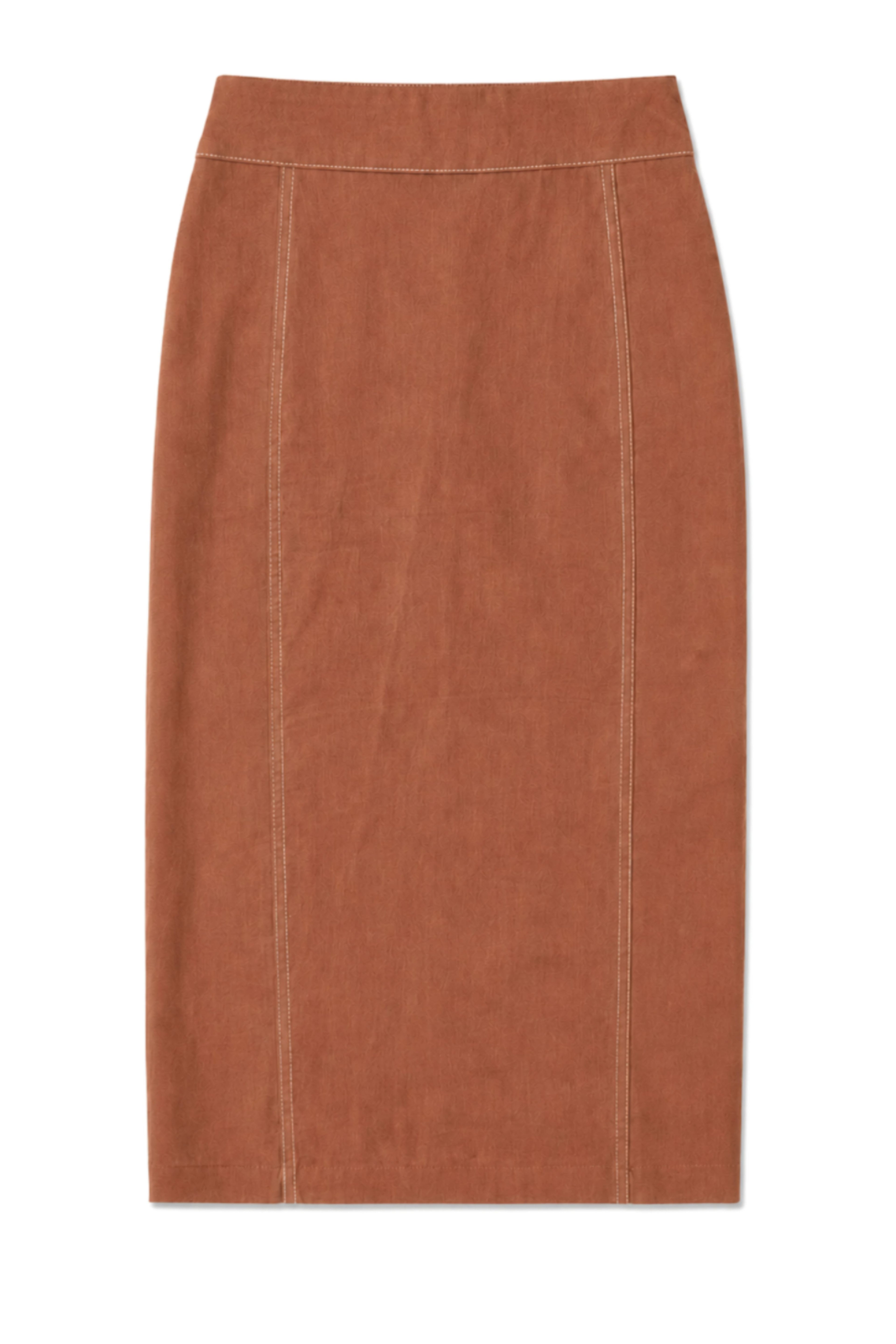 Double Placket Midi Skirt
