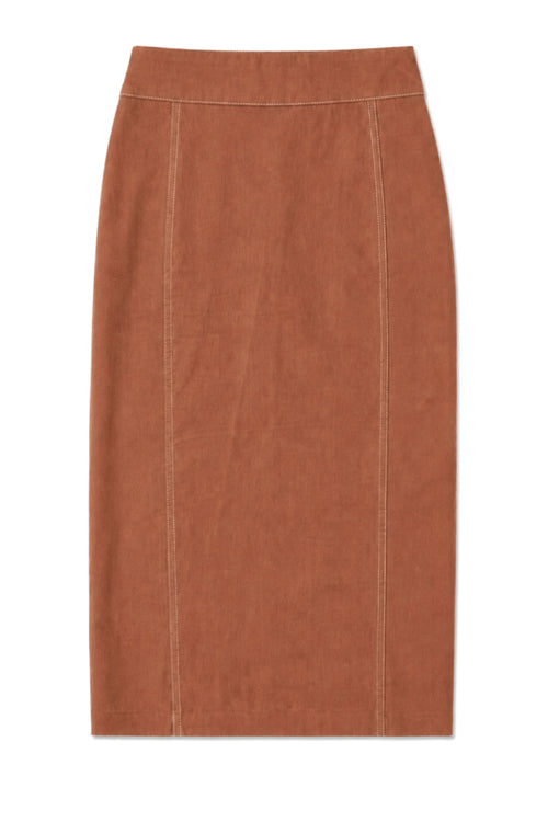 Double Placket Midi Skirt