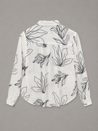 Gathered Shirt Embroidered