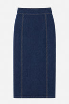 Double Placket Midi Skirt