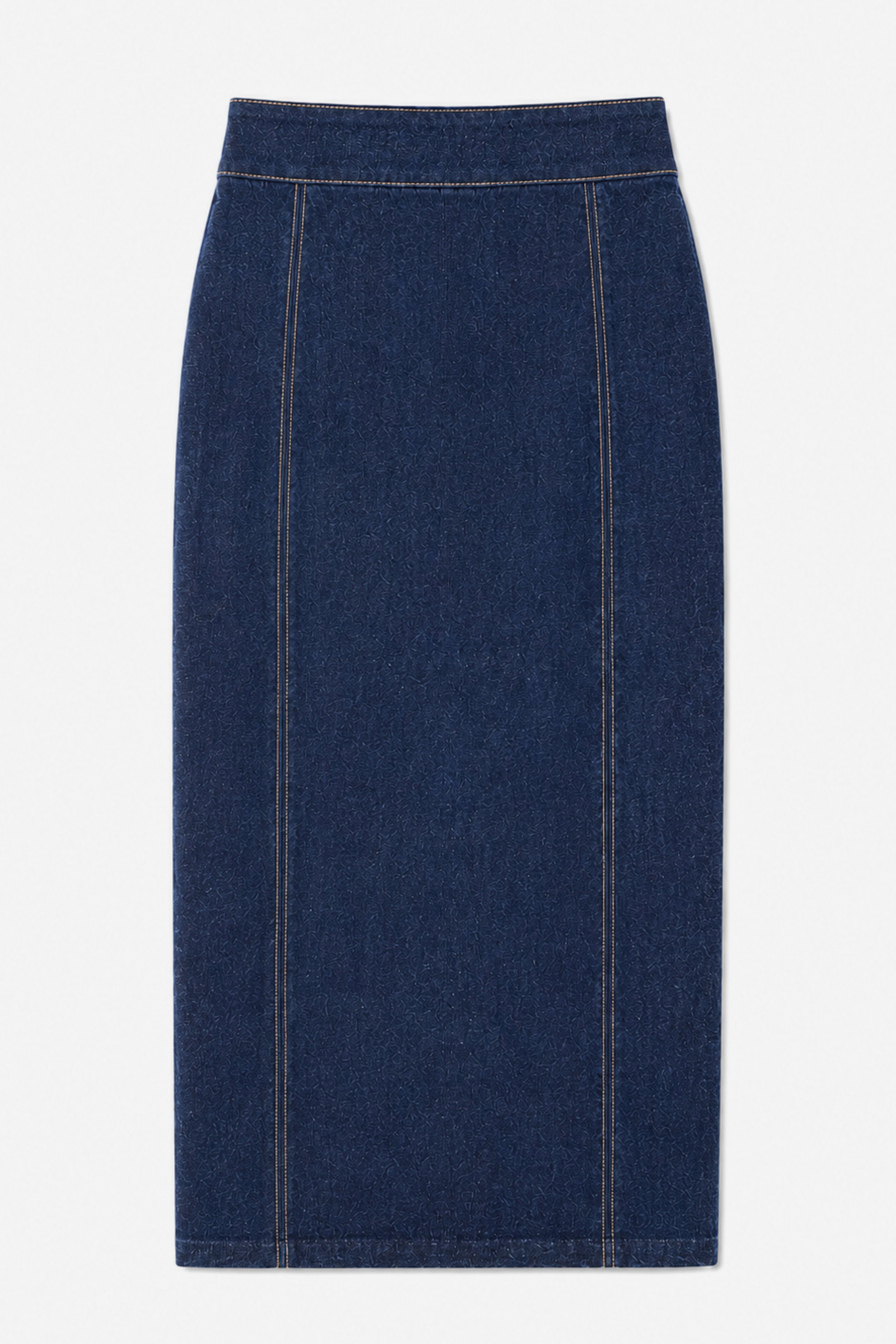 Double Placket Midi Skirt