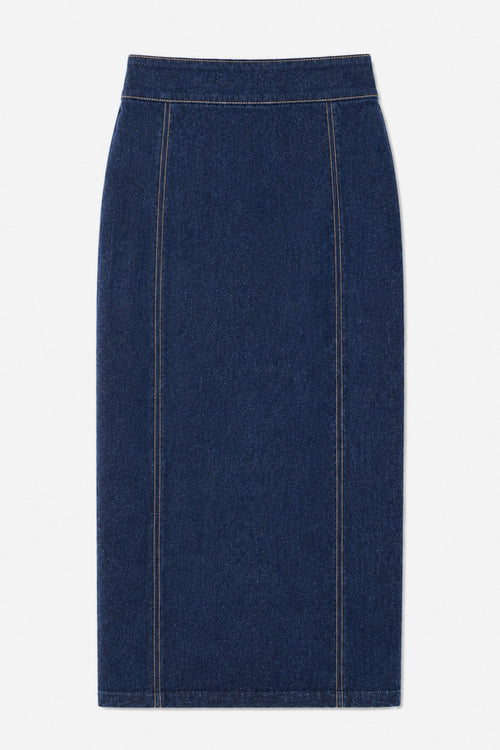 Double Placket Midi Skirt