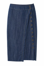 Double Placket Midi Skirt